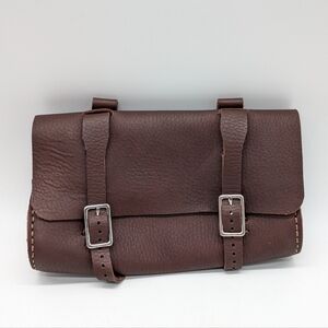 Unbranded Brown Leather Cycling Bicycle Bag